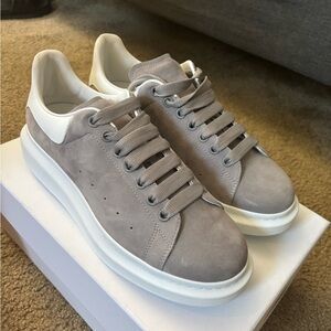 Alexander McQueen Gray and White Sneakers